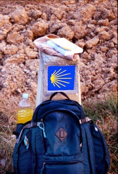 Traveling light on the Camino de Santiago in Spain.