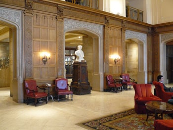 The lobby of the Chateau Laurier in Ottawa, known as the Third House of Parliament