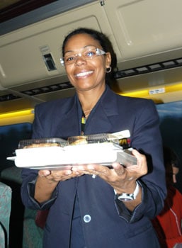 Luz Raquel, originally from the Dominican Republic, was our stewardess on the train to Montreal. She used to work for an airline, but says she much prefers working on terra firma.