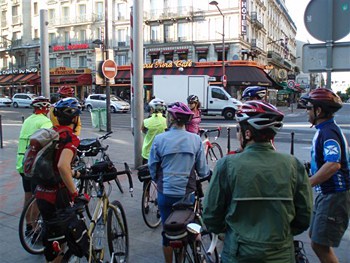 Orient Express riders checking out Paris before leaving for Istanbul. Photo by Jim Pearce.