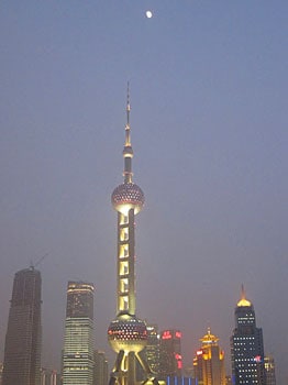 The Oriental Pearl Tower is the third tallest television tower in the world and the tallest in China. It is also home to the highest revolving restaurant in Asia.