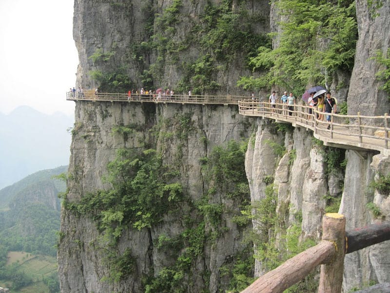 A walkway in Enshi Canyon, the China Grand Canyon. Jean Spoljaric photos.