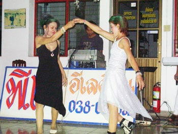 Thai dancers at the social center, helping people with AIDS in Thailand.