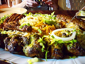 Arabic platter served in Indian restaurant