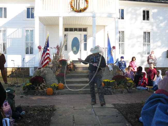 Kowboy Kal says he learned all his rope tricks from Will Rogers movies.