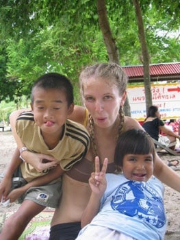 Every Sunday, the children went to the beach to have a swim.
