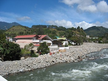 Boquete sits in a valley along the Rio Caldera