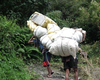 Typical loads for Nepalese porters