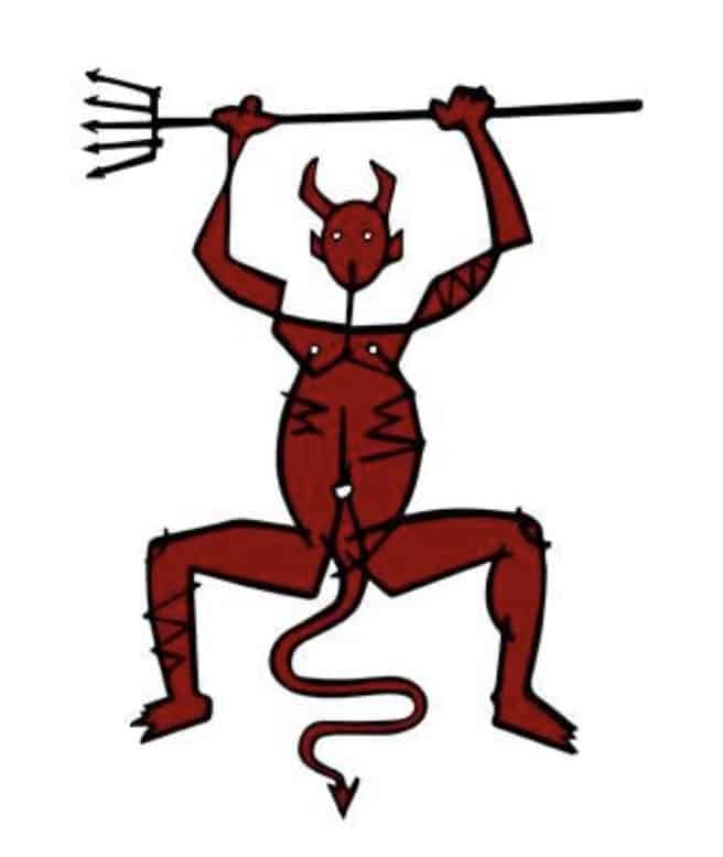 Manrique´s spread-eagled devil, the popular symbol of Lanzarote. 