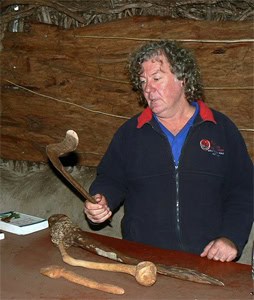 Australia's Great Ocean Walk: Magnificent! 11 Brad West wields a boomerang, used to kill wallabies and flying ducks. He is an interpretive guide at the Cape Otway Light Station along the walk.