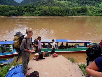 Arriving at Muang Ngoi on the Nam Ou River in Laos