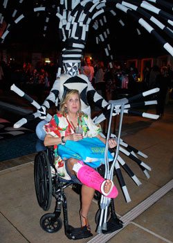 Miami on Wheels: Traveling With a Disability 2 Kristina and a friend at the Fontainebleau Hotel in Miami.