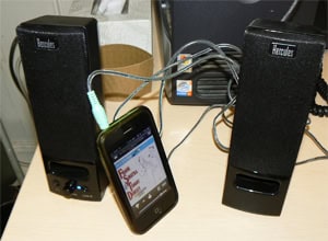 Still More Handy Travel Gadgets 5 Hercules USB powered speakers. photo: Max Hartshorne.