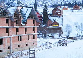 Legendary Skiing in the Carpathian Mountains 6 Many hotels are being built in the Carpathian Mountain region surrounding Bukovel.