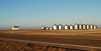 Silos by the highway near Havre