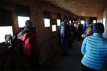 Observing Sandhill Cranes in Kearney, Nebraska 6 Inside the blind to view the cranes on a cold day.