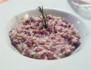 Risotto with wild mushrooms at Le Ortiche Pizzeria in Sauze d'Oulx.