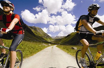 The Montefoner hotel in Austria provides mountain bikes for its guests to ride in the Alps.