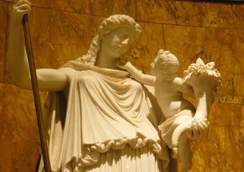Sculpture of the Roman Goddess Abundantia in the casino