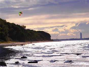 Kitesurfer on the Baltic Sea. photo by Kent St. John.