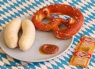 Augsburg: Lederhosen, Delicious Wheat Beer, and Old World Attitude 2 Bavarian white sausage is great with spicy mustard.