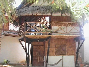 Cabanas like this rent for about $8 a night in Canoa.