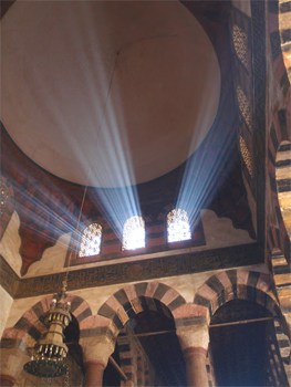 Light filtering through the windows of a mosque in Cairo. photos by Lucy Mercer-Mapstone.