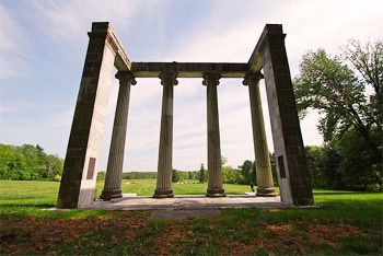 The iconic collonade in Princeton Battlefield State Park, designed by Thomas U. Walter.