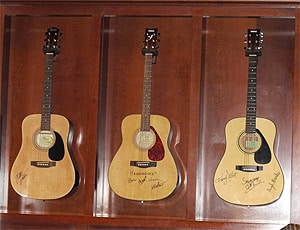 Alabama: The Birth of the Blues 6 Guitars of the famous line the walls at Swamper's Bar in Muscle Shoals, Alabama