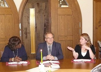 Dr. Reiner Haseloff, premier of Saxony Arnhalt with Marilyn White of Precious Times magazine and Alexandra von Ramin of TourComm Germany