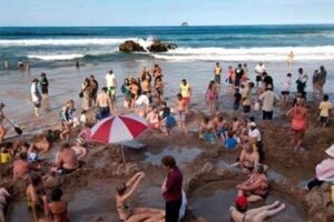 The Coromandel Peninsula, New Zealand hot-water-beach