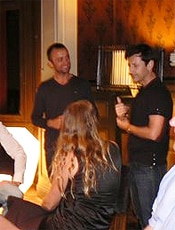 Jordi and Eduoard with guests at the Chateau in Dordogne, France.