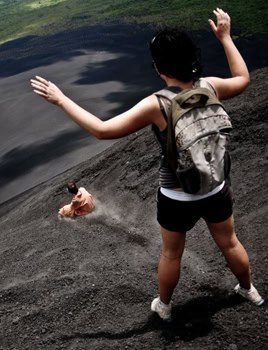 Volcano Boarding in Nicaragua 5 We have lift-off!