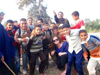 Local kids in rural Egypt with the author.