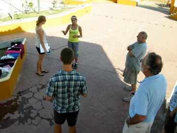 Maritza tells about her business selling athletic clothing and teaching zumba in Bucerias and La Cruz