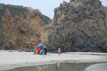 Central California: Amazing Coastal Sights 6 Pfieffer Big Sur Beach scene. Nobody goes in the water here
