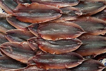 Lunch at Xabi and Beatriz Oter's house fresh sardines.