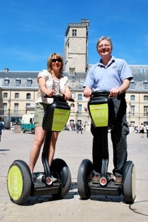 Sony aboard her Segway in the ancient city of Dijon, in Burgundy, France.