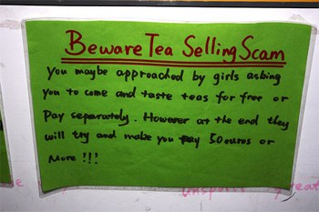 Beware of the tea selling scam! photo flipnomad.com