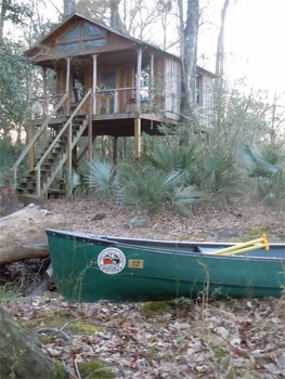 The treehouse stay next to the Edisto River, in South Carolina. photos by Carol Antman.