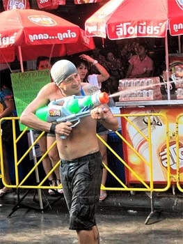 Where We Went in 2011 page 2: GoNOMAD Travelers 1 Watergunner at the Songkran Festival in Bangkok. photo by Jean Spoljaric.