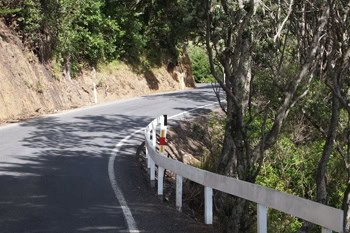 The winding road to Coromandel Town. 