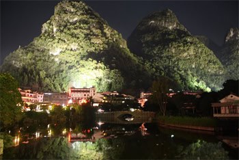 Yangshuo at night.