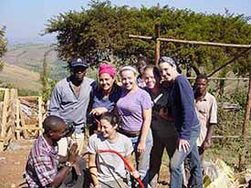 Volunteers at the Amizade project in Tanzania.