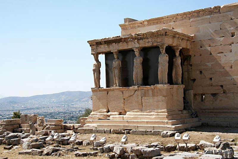 Athens: Worth All the Marbles 1 The Porch of the Caryatids at the Erechtheum, a temple on the Acropolis in Athens, Greece. Photos by Kent St. John.