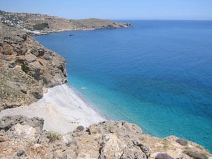 A beach on Crete's rocky coast - photos by Jame Sue Winkelman