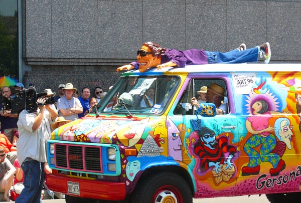 Houston Art Car Parade - Celebrating Individuality 12 Dude on roof