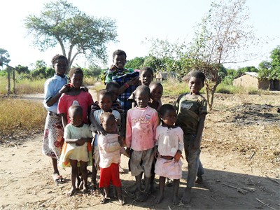 Family in a village in Mozambique.