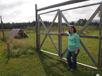 Eleanor Leger shows us some of her 1000 apple trees at their West Charleston farm.