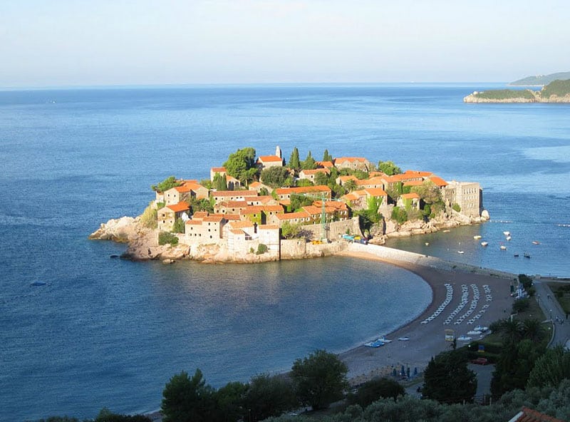 Sveti Stefan, Montenegro: Jewel of the Budva Riviera 1 Sveti Stefan at sunrise. Photo by Larry Zaletel.